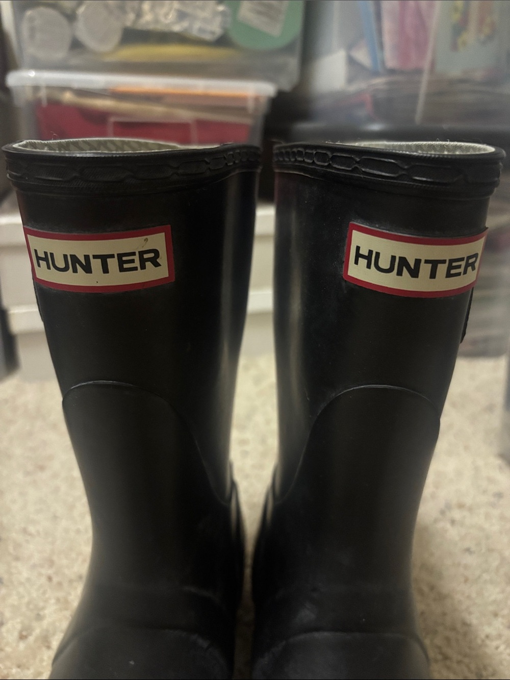 Hunter Black Waterproof Rain Boots with Logo - Picture 7 of 7